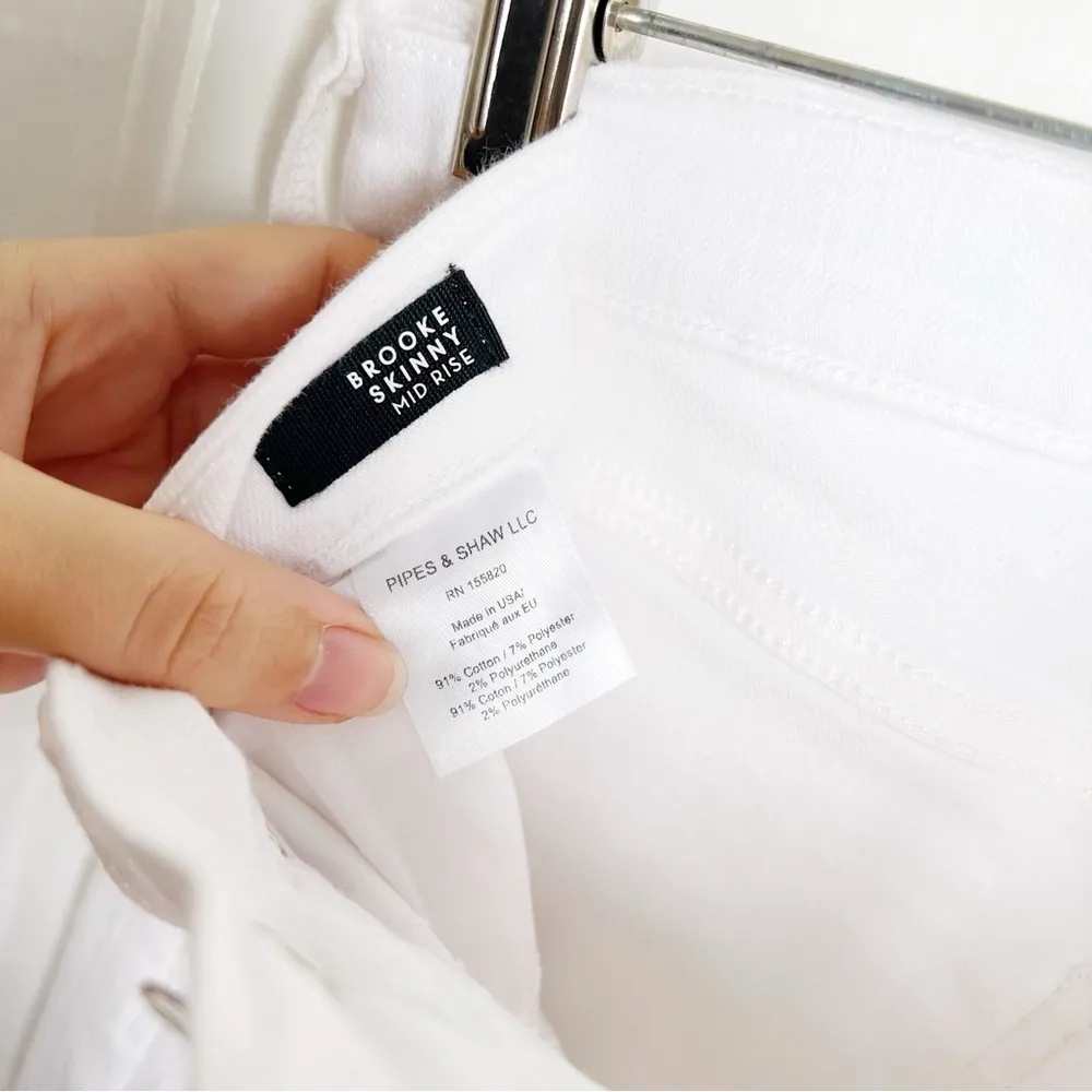 Veronica Beard • Brooke Skinny jeans Mid Rise white stretch denim ankle - Image 6