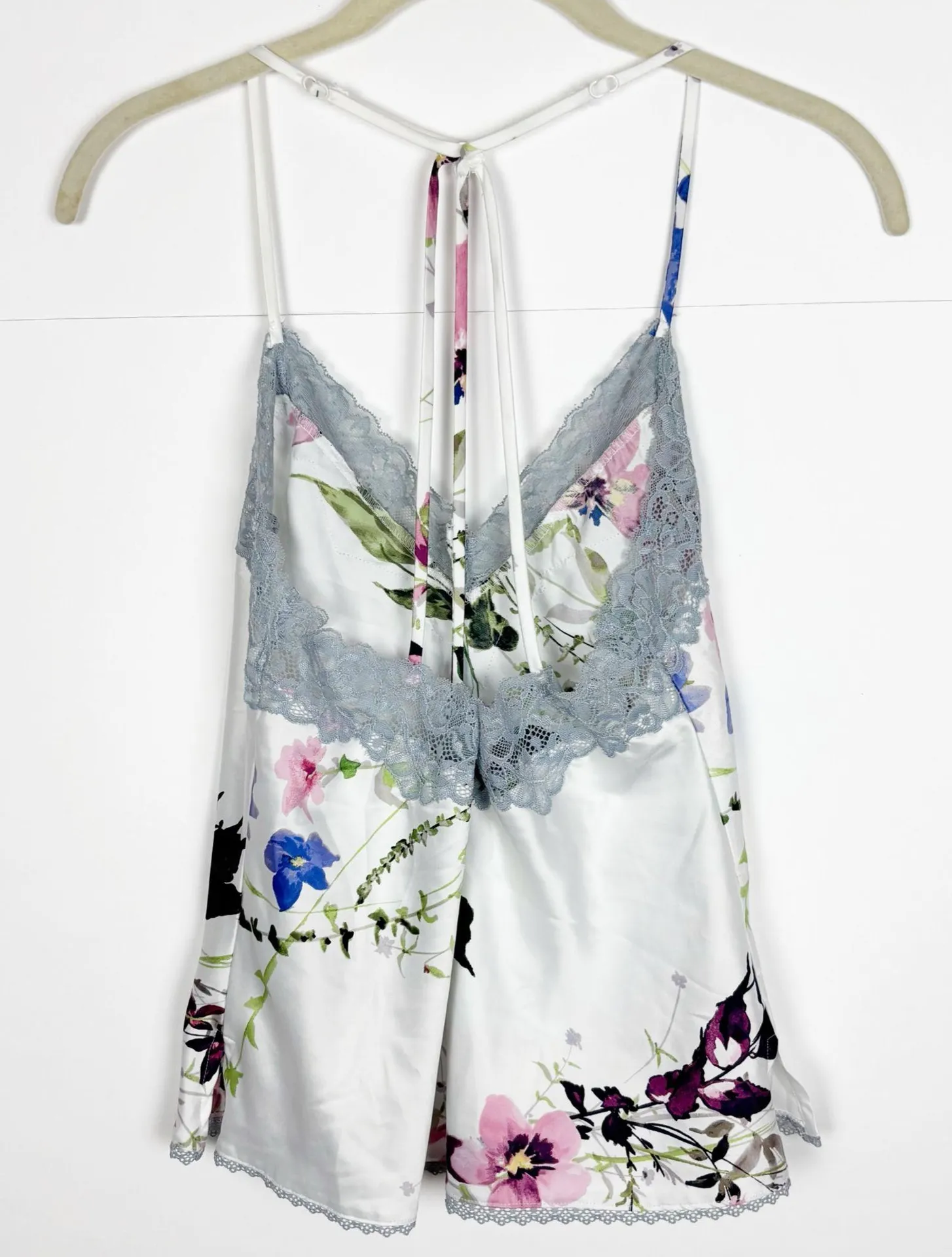 In Bloom By Jonquil Camisole Top Size Small Floral Strappy Lace Cami Satin - Image 2