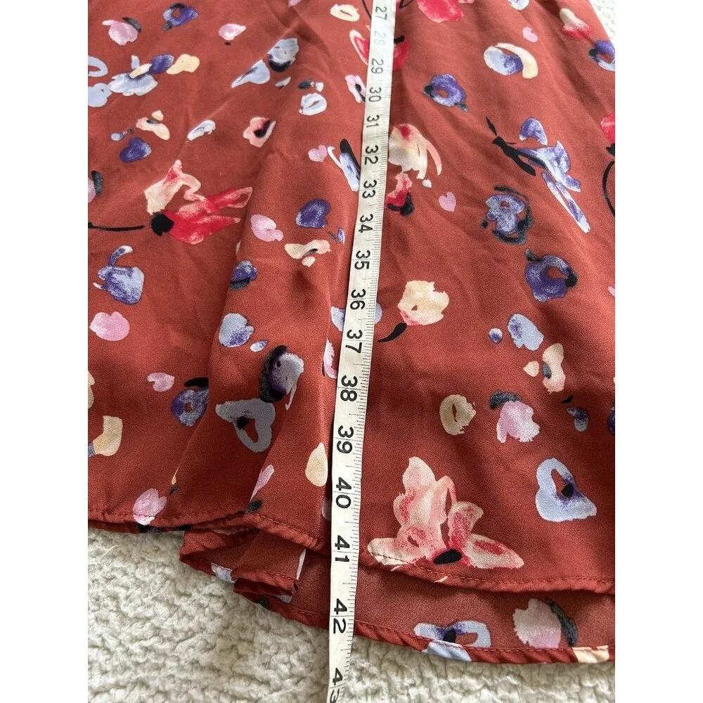 Hutch Declan Dress Floral Print Square Neckline Sleeveless Rust/Brown Size 4 - Image 7