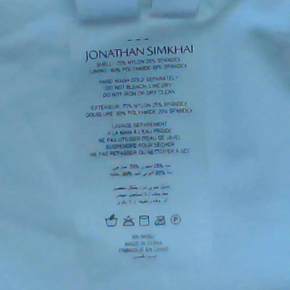 Jonathan Simkhai Alfani Abstract Print Bikini Bottom Kelly Abstract L New Green Size L - Image 7