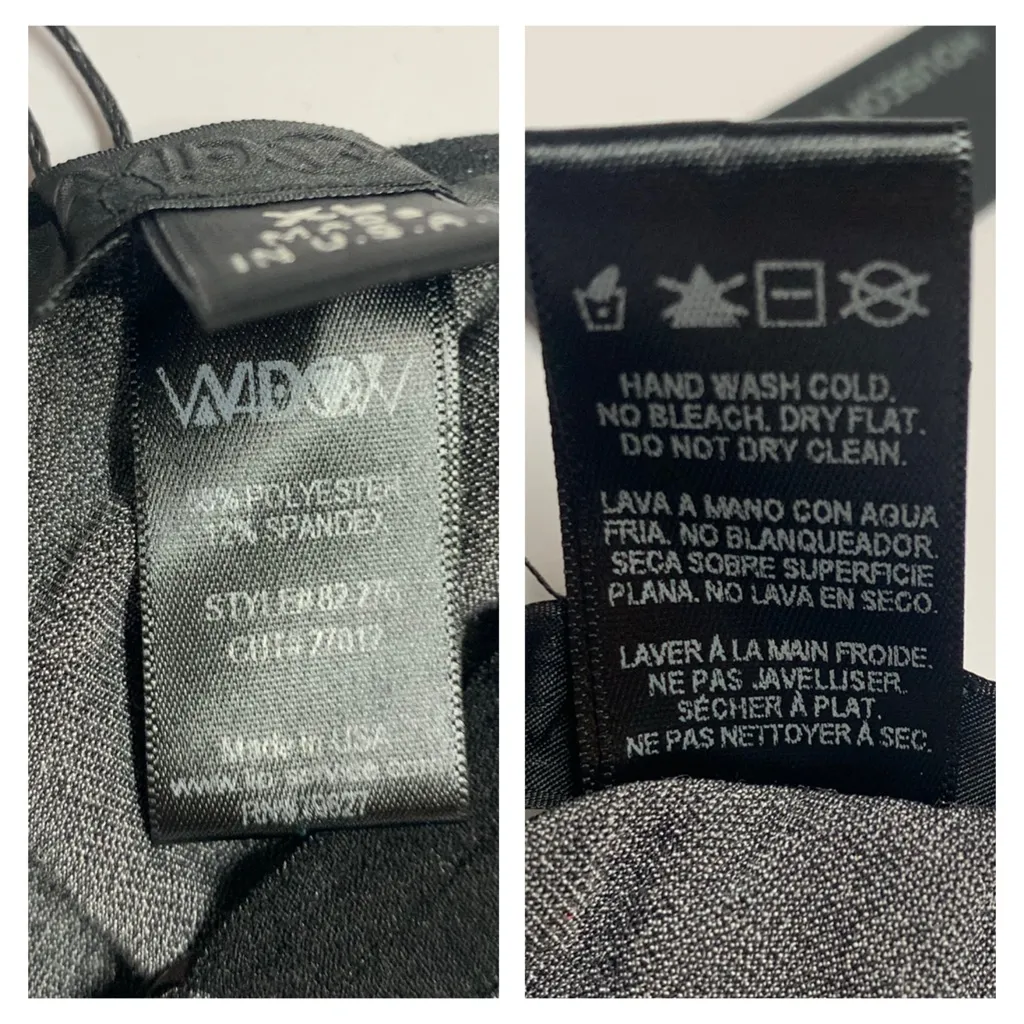 Widow Stretch Black Silver Velvet Triangle Bralette Top Size XL - Image 6