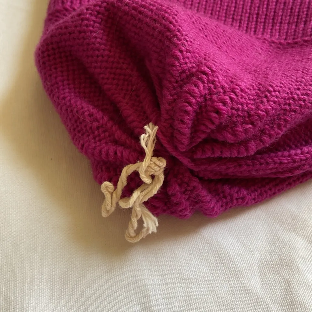 Vintage Marceau Sports 100% Wool Knit Beanie Purple & Cream Hearts - Image 4