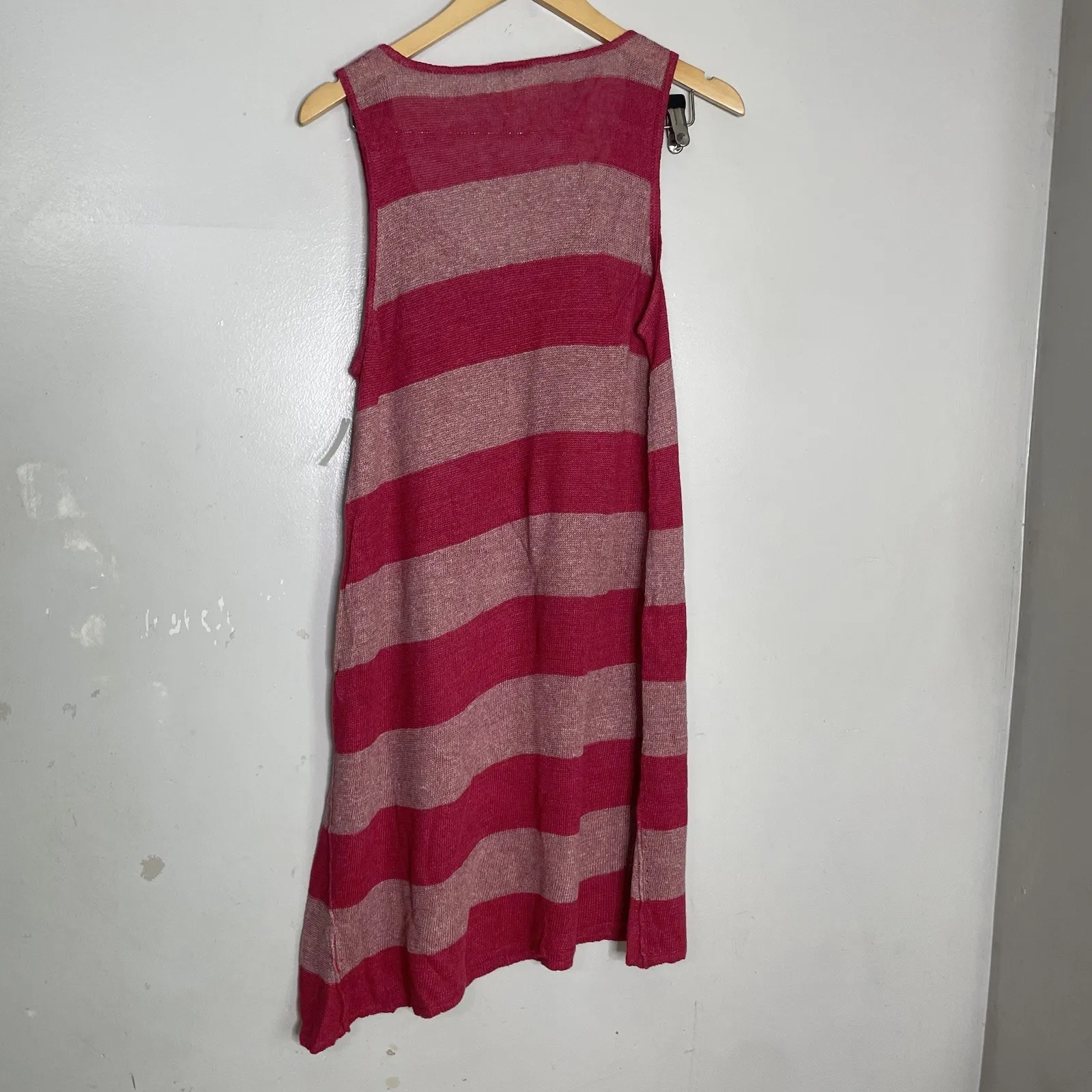 Margaret O'Leary linen knit stripe cover up tank dress Large - Image 5