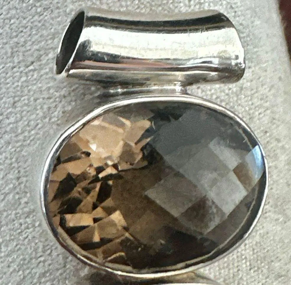 Arya Sterling Silver Smoky Quartz Pendant necklace - Image 4