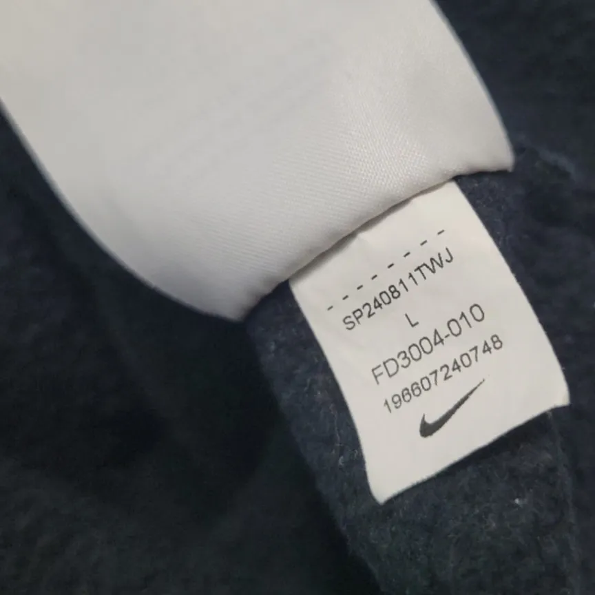 Nike Sweatshirt Size Large Full Zip Up Hooded Sweatshirt Embroidered Logo Faded Fading Black - Image 10