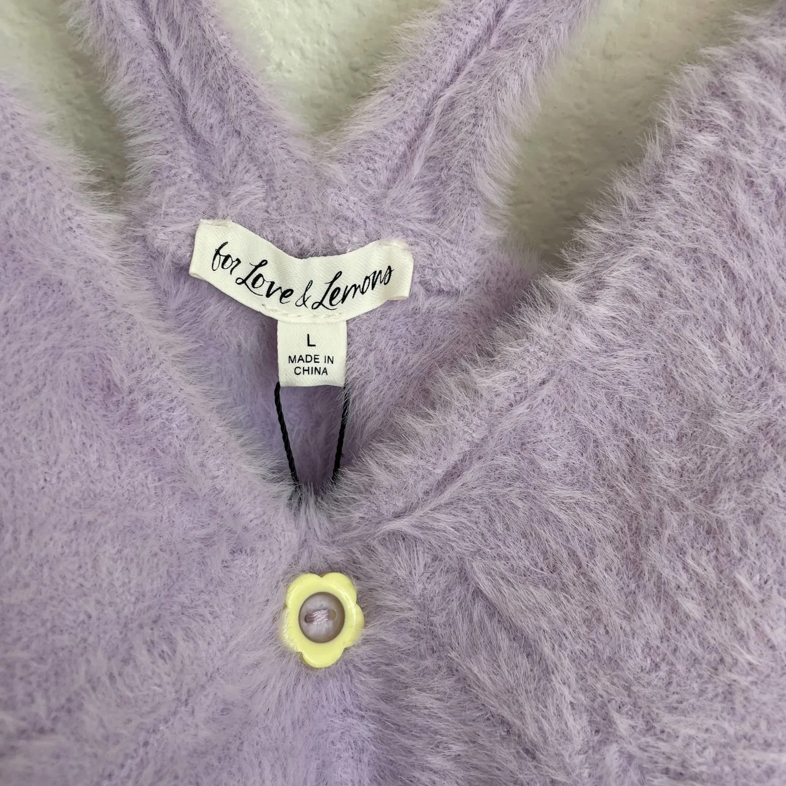 FOR LOVE & LEMONS Lilac Fuzzy Cropped Tank Top - Image 8