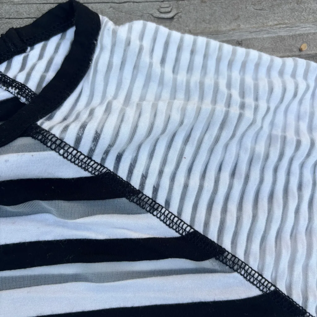 Derek Lam IOC X Athleta Striped Sheer Top | Size Medium - Image 4