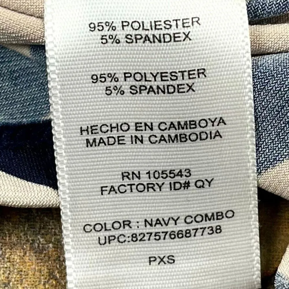 Daisy Fuentes Blue Tan Geometric Tank Sleeve Mini Dress Petite Extra Small - Image 10