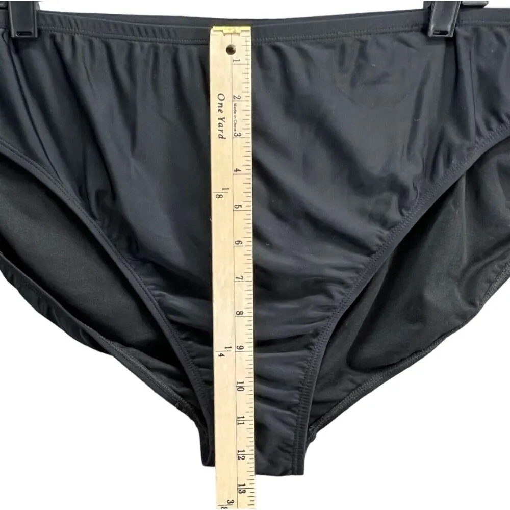 Decree Bikini Bottom Womens 3XL Black Hipster Swimsuit Medium Coverage Beach NEW - Image 8