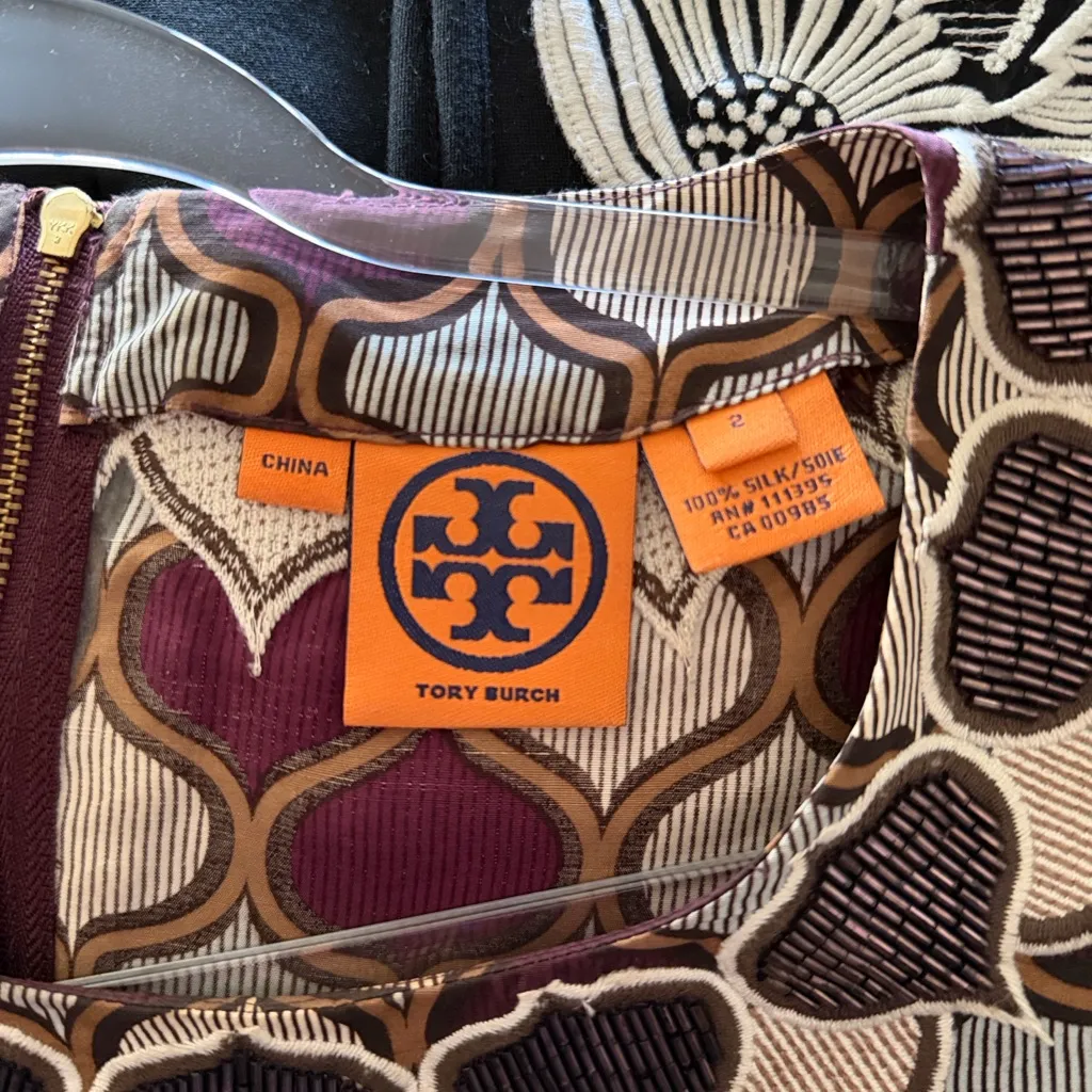 Tory Burch Silk Geometric Print Shift Dress - Image 8