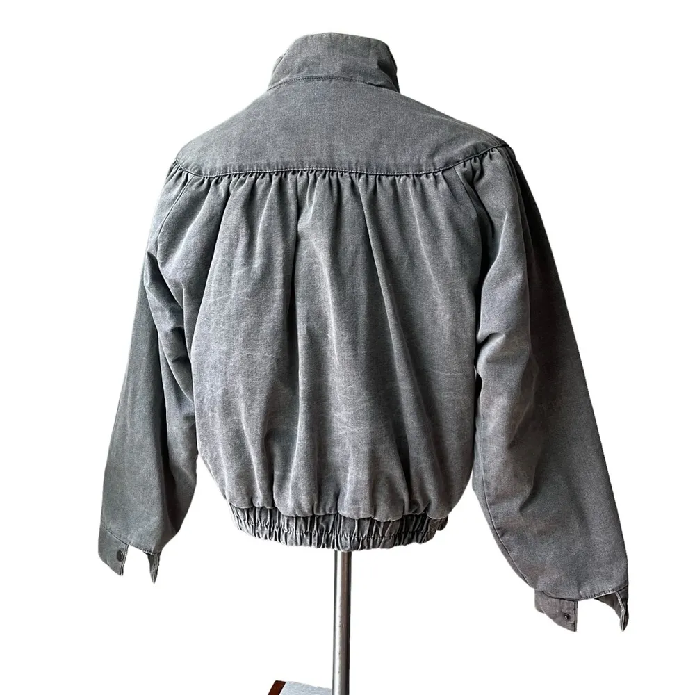 Vintage 80’s Learsi Cotton Bomber Jacket with pleated yoke, Sz L Size L - Image 6