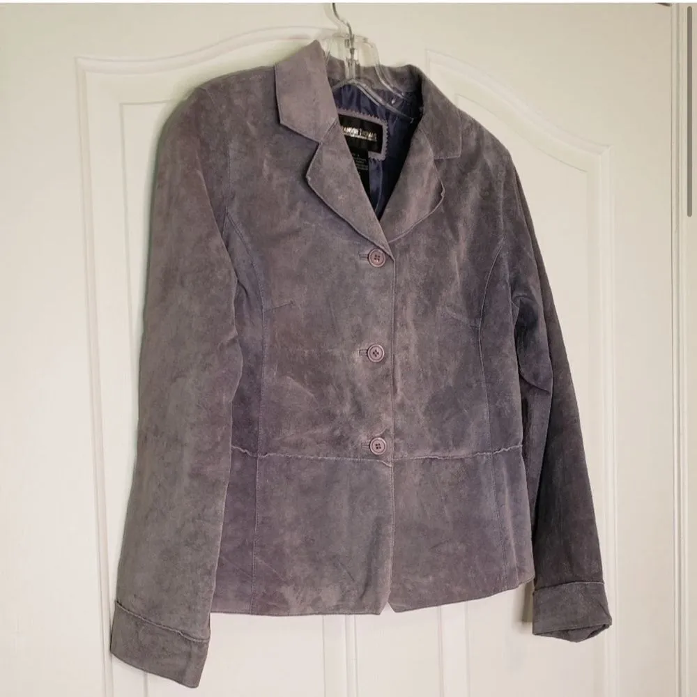 Brandon Thomas Leather Jacket Size Small Purple - Image 3