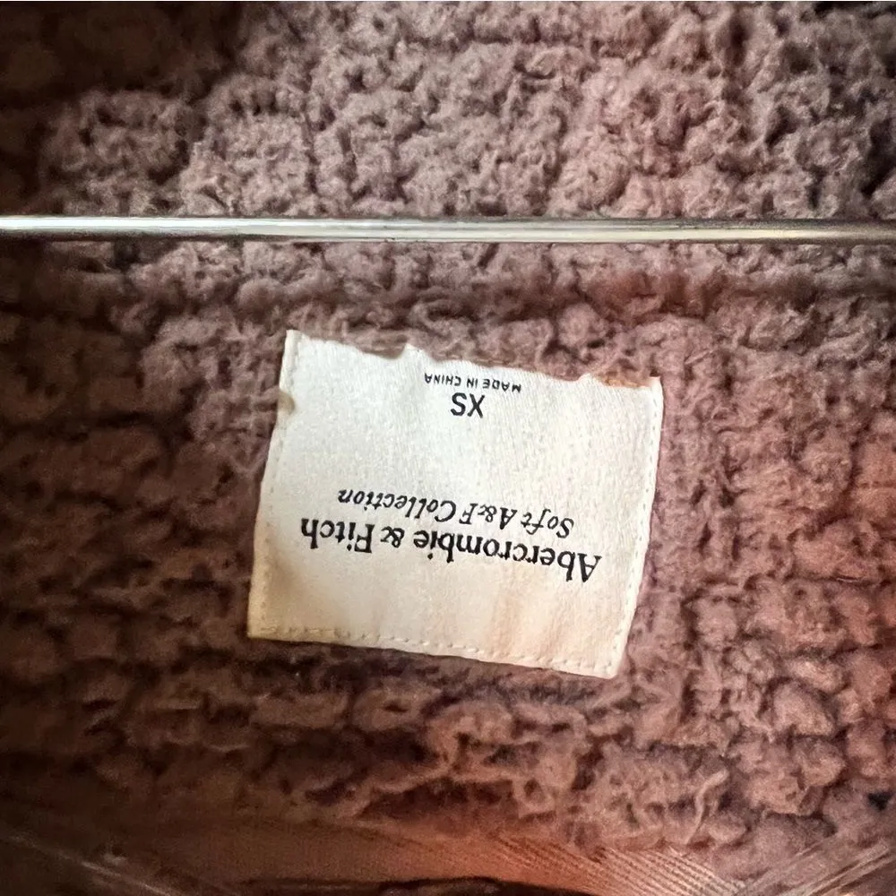Abercrombie and Fitch Sherpa‎ Half Zip Pullover Fleece Jacket Size XS Super Warm - Image 2