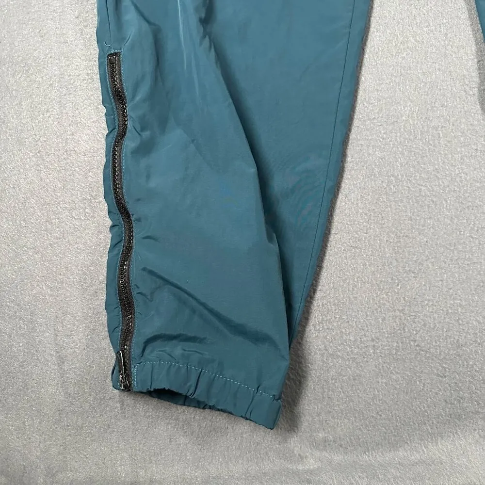 VTG Lands End Womens Large 14/16 Nylon Shell Green Wind Track Pants Drawstring - Image 2