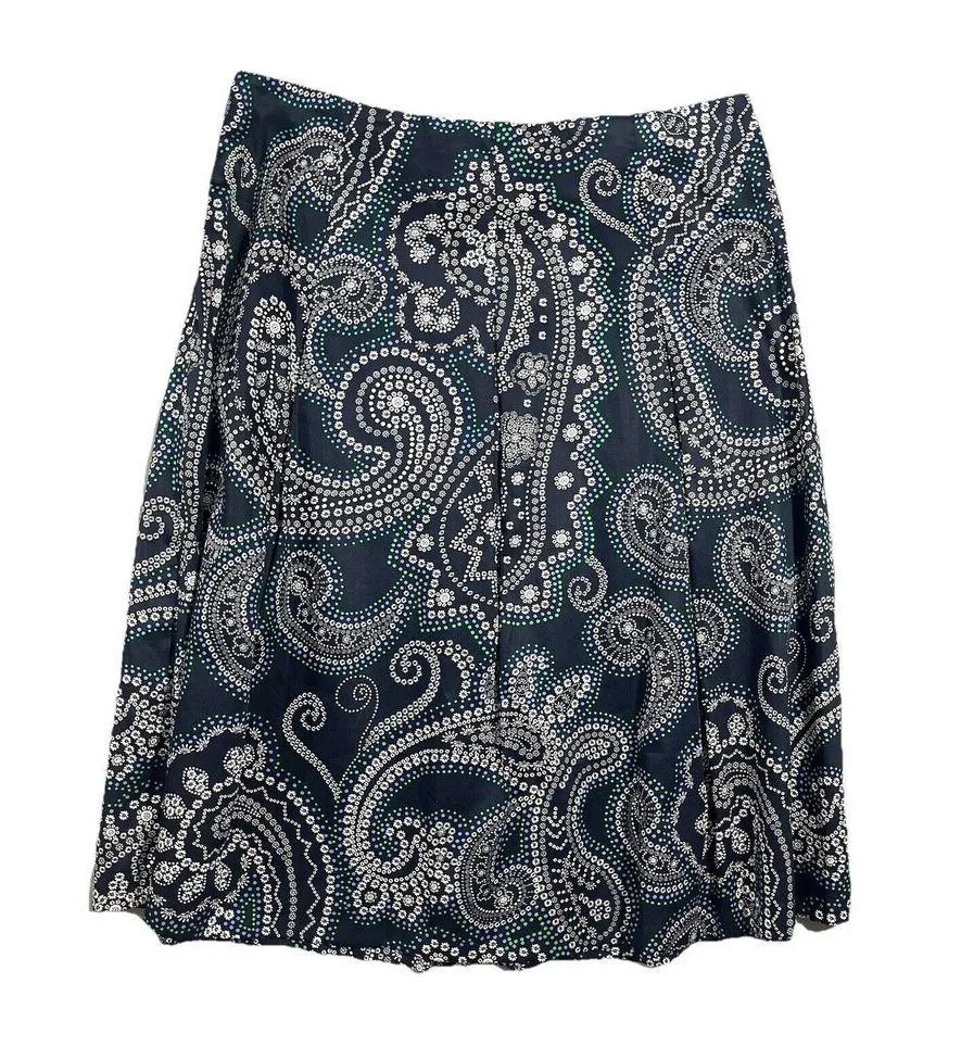 Talbots Paisley Pleated Whimsical Midi Skirt Lined BOHO Sz 12 NWT - Image 2