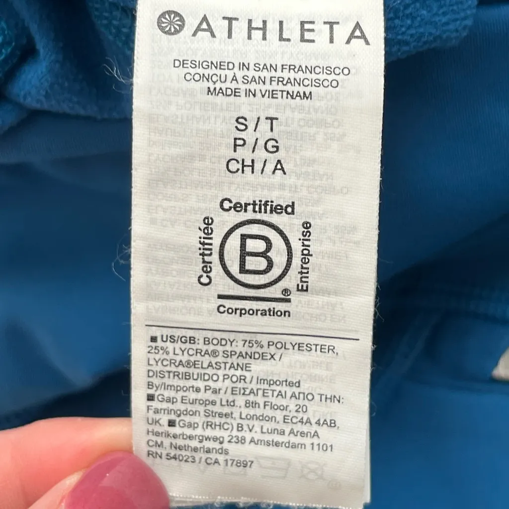 Athleta rainier cold weather leggings teal reflective small tall - Image 7