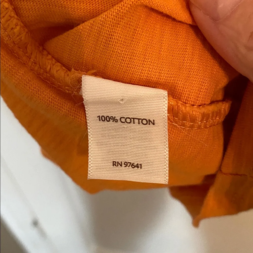 J.JILL COTTON V NECK TSHIRT SUNDRESS LARGE Orange - Image 4