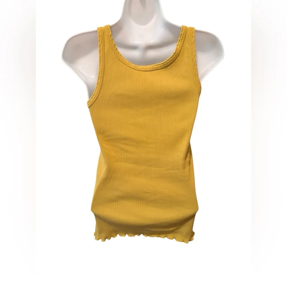 Sundance Ribbed Henley Tank Top Sz XS Chartreuse 100% Cotton Summer Casual - Image 3