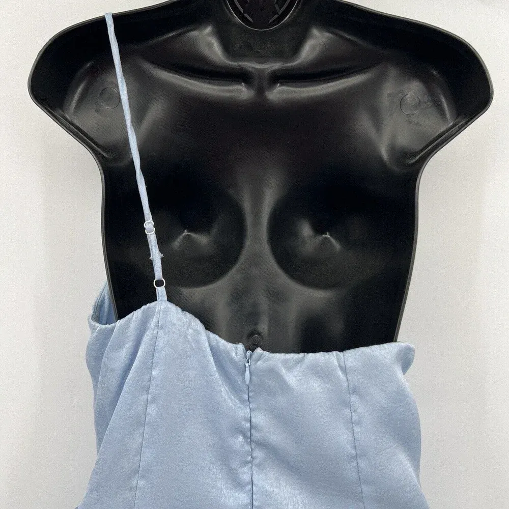 Lucy‎ In The Sky Santorini Satin Wrap Dress One Shoulder Women's Size Large - Image 7