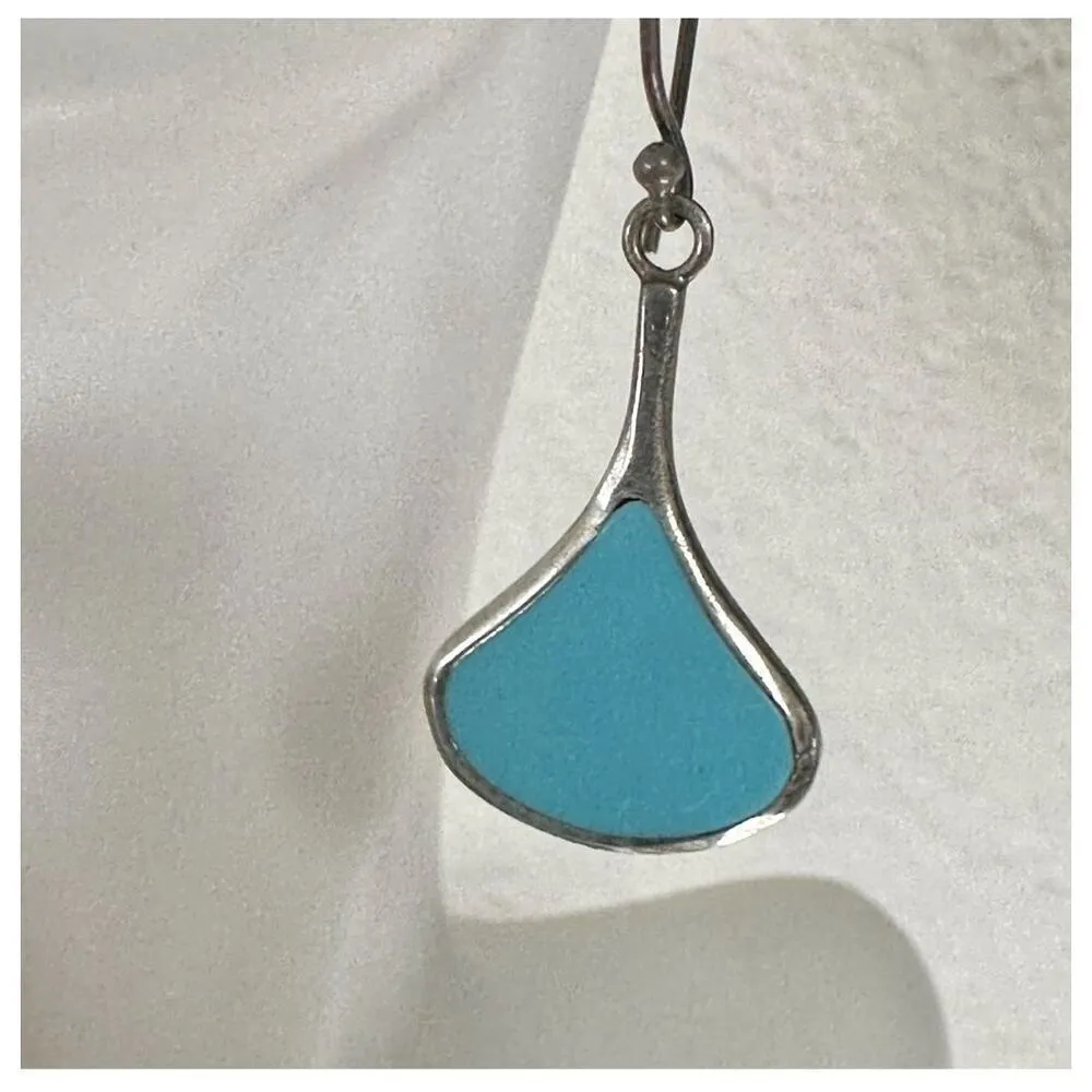 Sterling silver turquoise drop earrings Blue - Image 5