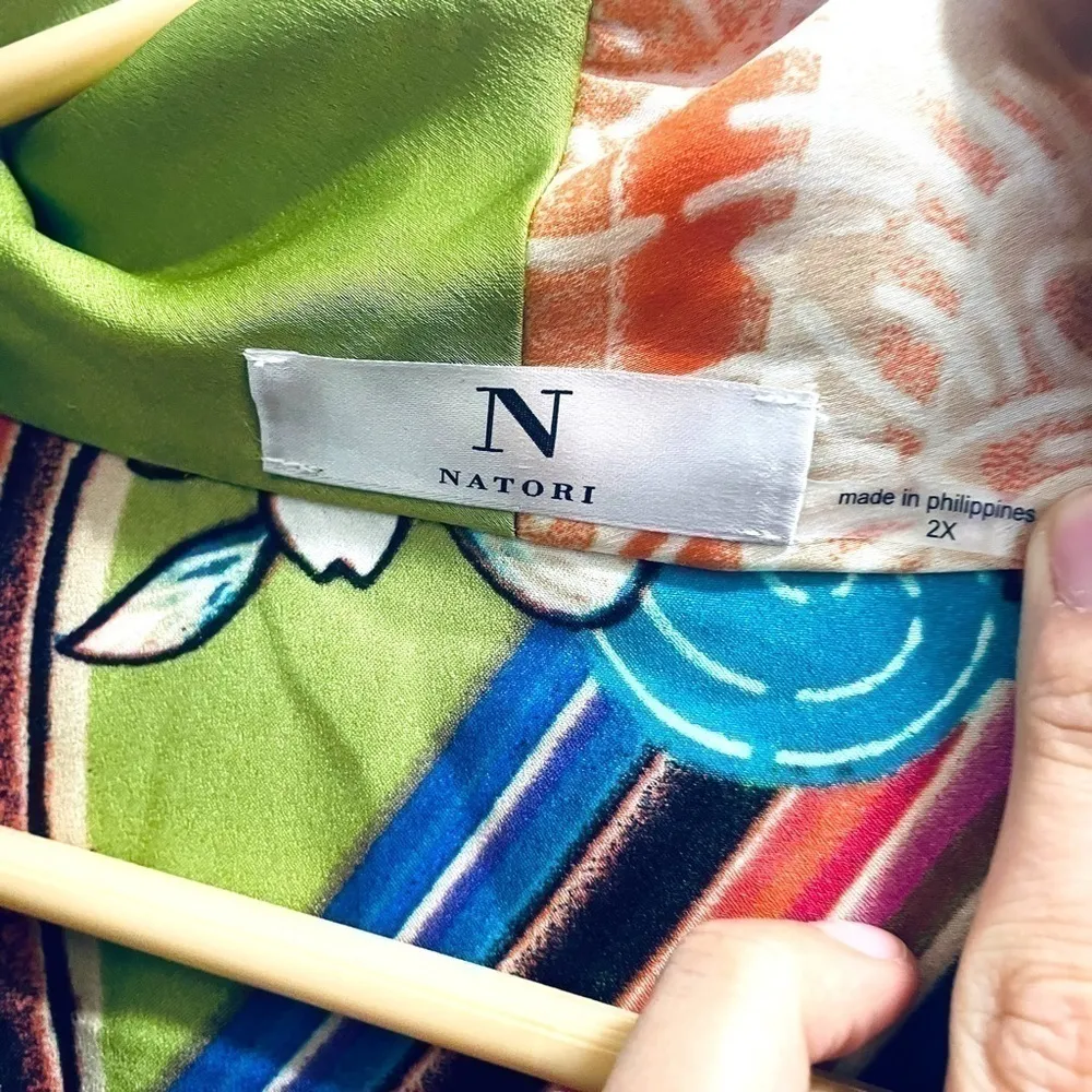 Natori Green Drapey Blouse - Size 2X - Image 4