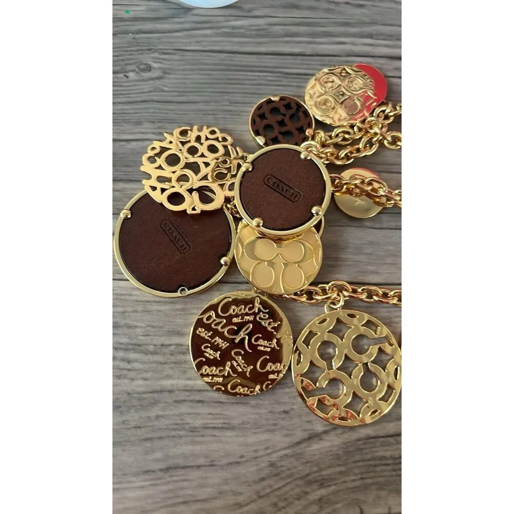 Brand New Tone Coin Coach Charm Necklace - Image 2