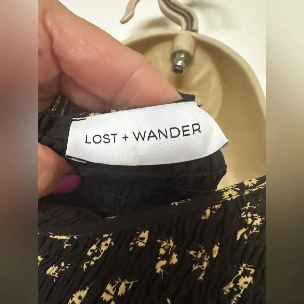Lost + Wander Twilight Dreams Mini Dress Black Cream Floral Size XS NWT! - Image 10