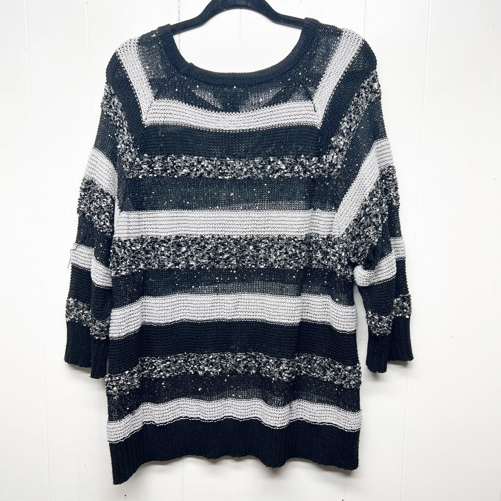 INC International Concepts Womens Sweater Size 3X Sequin Party Event Evening Black - Image 6