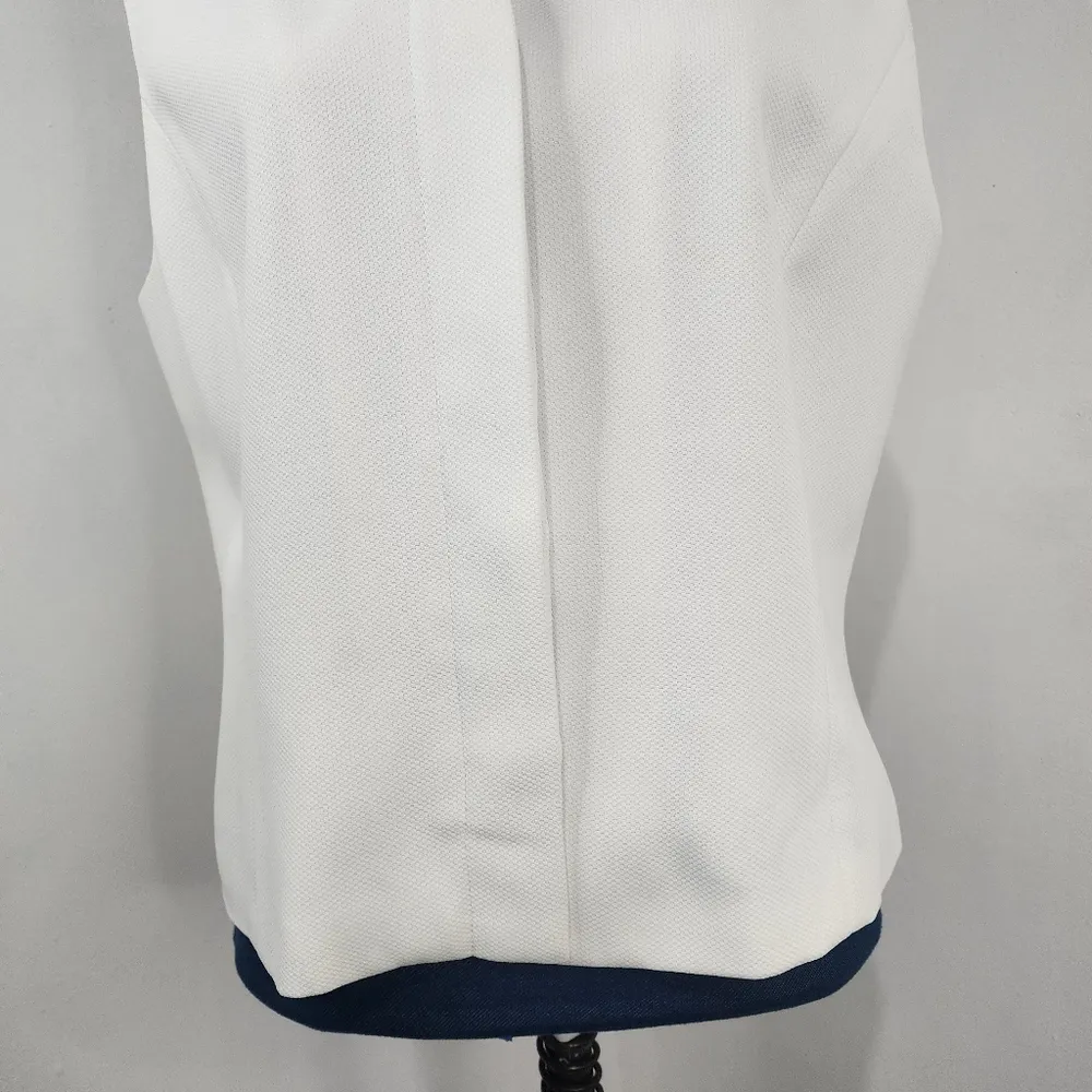 B Bennett White Lined Hidden Buttons Vest Size 14 - Image 3