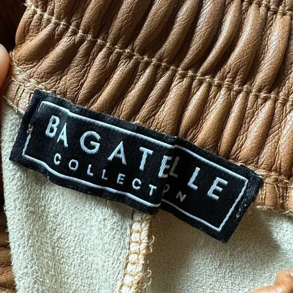 Bagatelle Collection Cognac Faux Leather Jogger Pants - Image 5