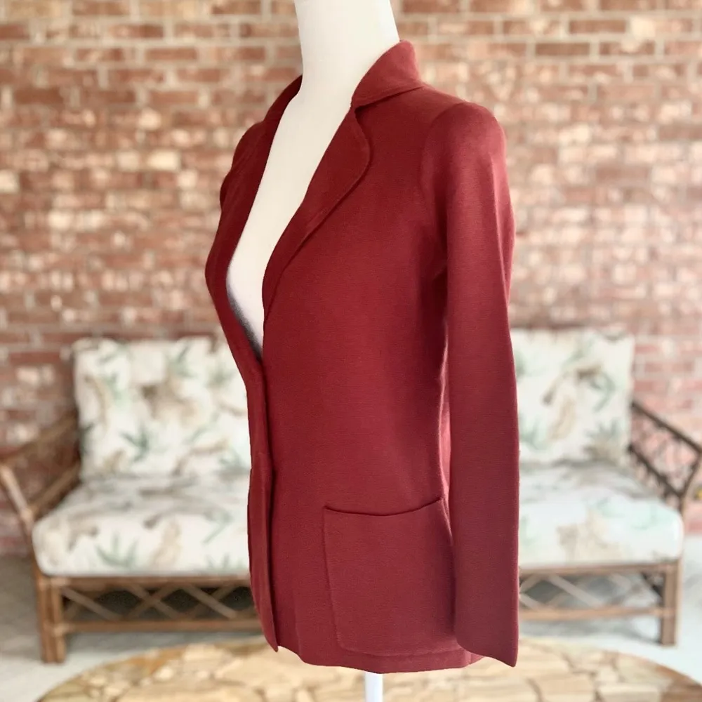 NWT J. Crew Factory Blazer Jacket Rust Knit Two Button PXXS Petite Stretch Red Size undefined - Image 7