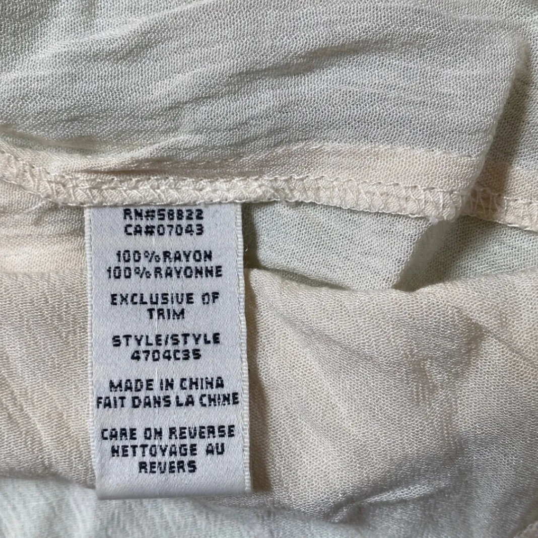 Max Studio Max‎ Studio Beige Lace Front Peasant Blouse M NWT - Image 7