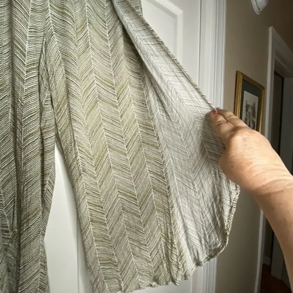 Cato Women’s Pants Green/tan Geometric Wide Leg Lounge Casual Stretch Elastic - Image 4