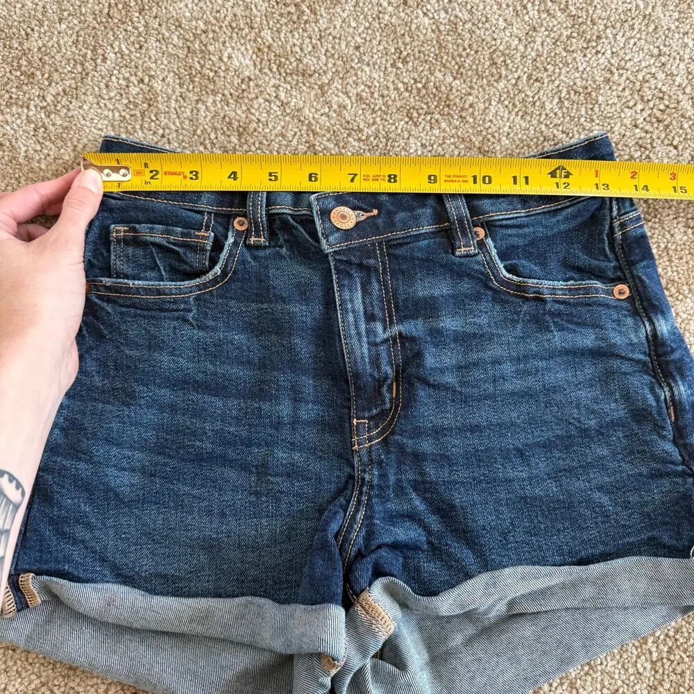 American Eagle Mom Short Size 4 Dark Wash Casual Summer Trendy Basic Staple - Image 5