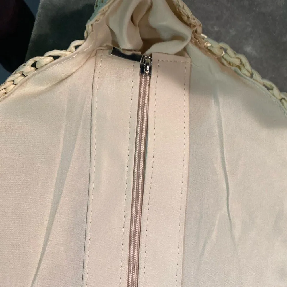 #170 BOUTIQUE Tan Woven Tote Bag - Image 8