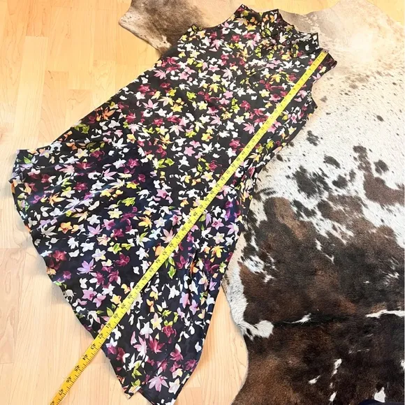 EQUIPMENT Femme Tira Sleeveless Floral Print Silk Dress Asymmetrical Hem‎ Size S - Image 10