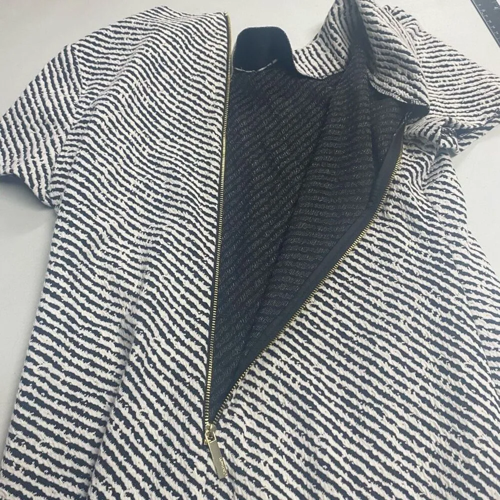 CALVIN KLEIN Women’s Sheath Black And White Striped Dress‎ Size 10 - Image 11