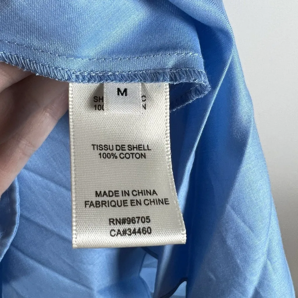 $345 Rebecca Taylor  Blue Smocked Waist Dress Women’s‎ Size Medium Designer - Image 6