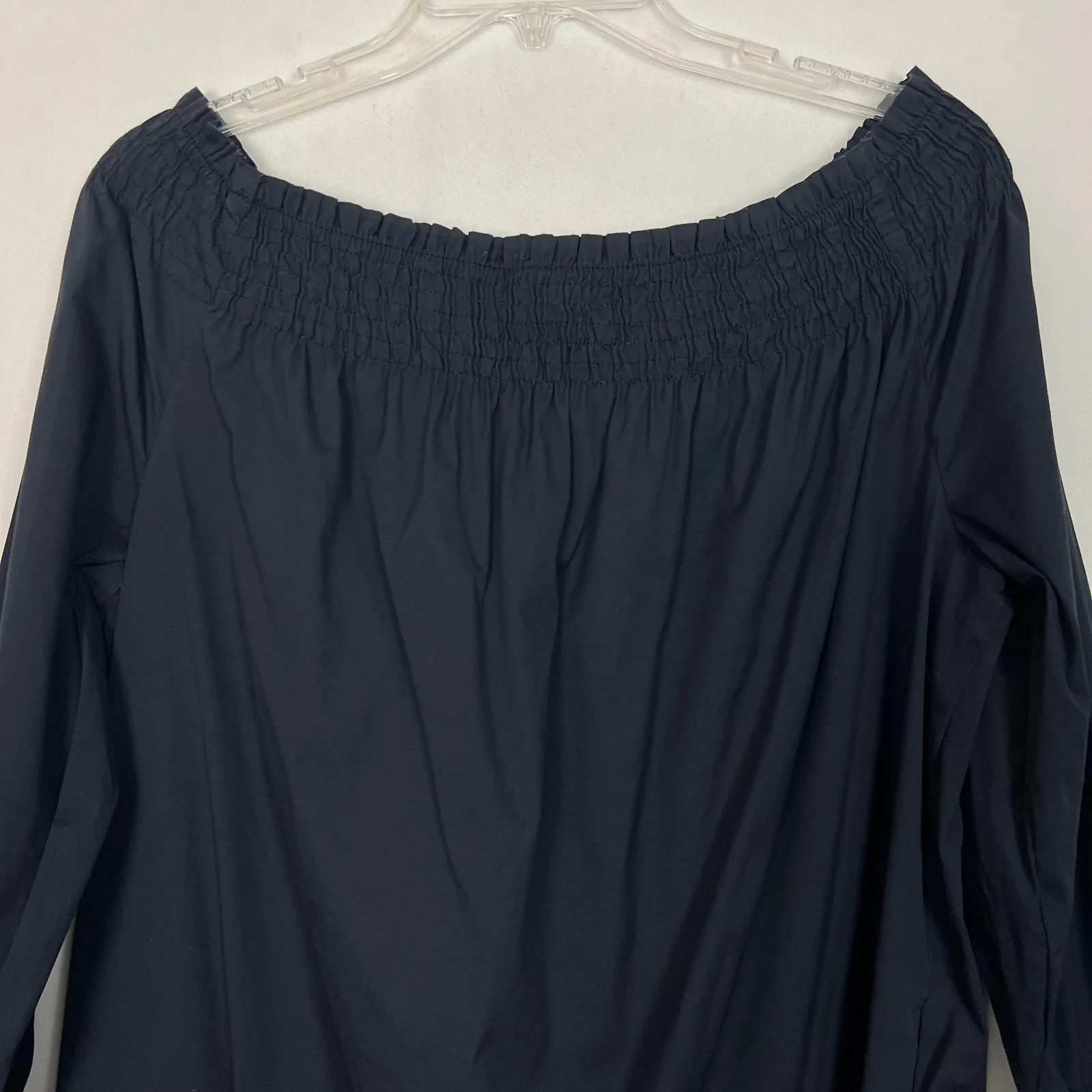 ZARA Off-Shoulder Boho Blue Shift Crochet Hem Dress Size S - Image 7