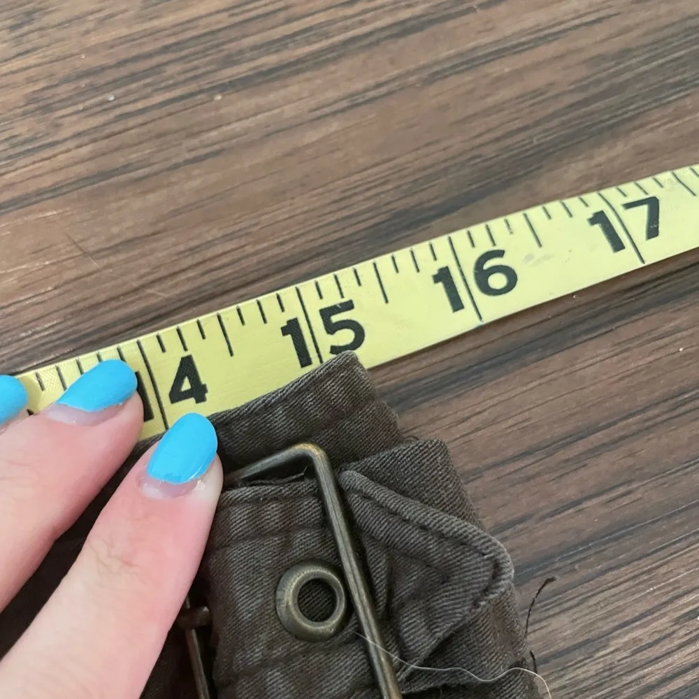 Vtg Y2K INC Cargo Zip Mini Skirt Sz Medium Dark Olive Green - Image 9