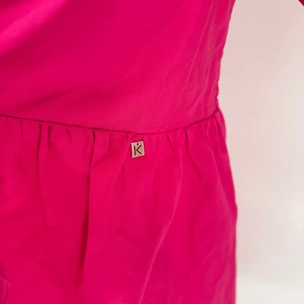 Kocca Hot Pink Mini Dress Short Sleeve Back Elastic Panel Size Small - Image 9