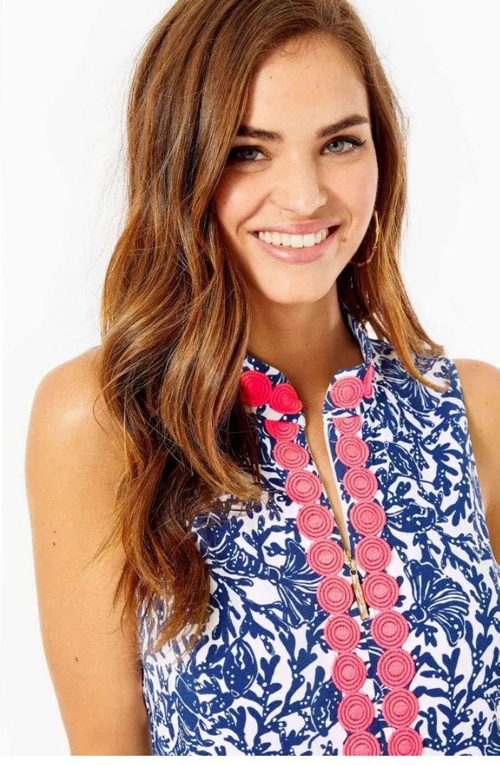 Lilly Pulitzer Jonna Shift Romper Krillin It Oyster Bay Navy Size 00 NWT - Image 2