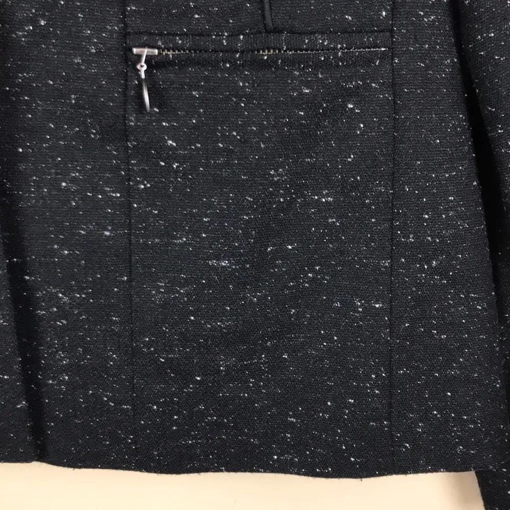 Halogen for Petite Focus Women’s Wool Silk Blend Black Speckled 2-Button Blazer - Image 4