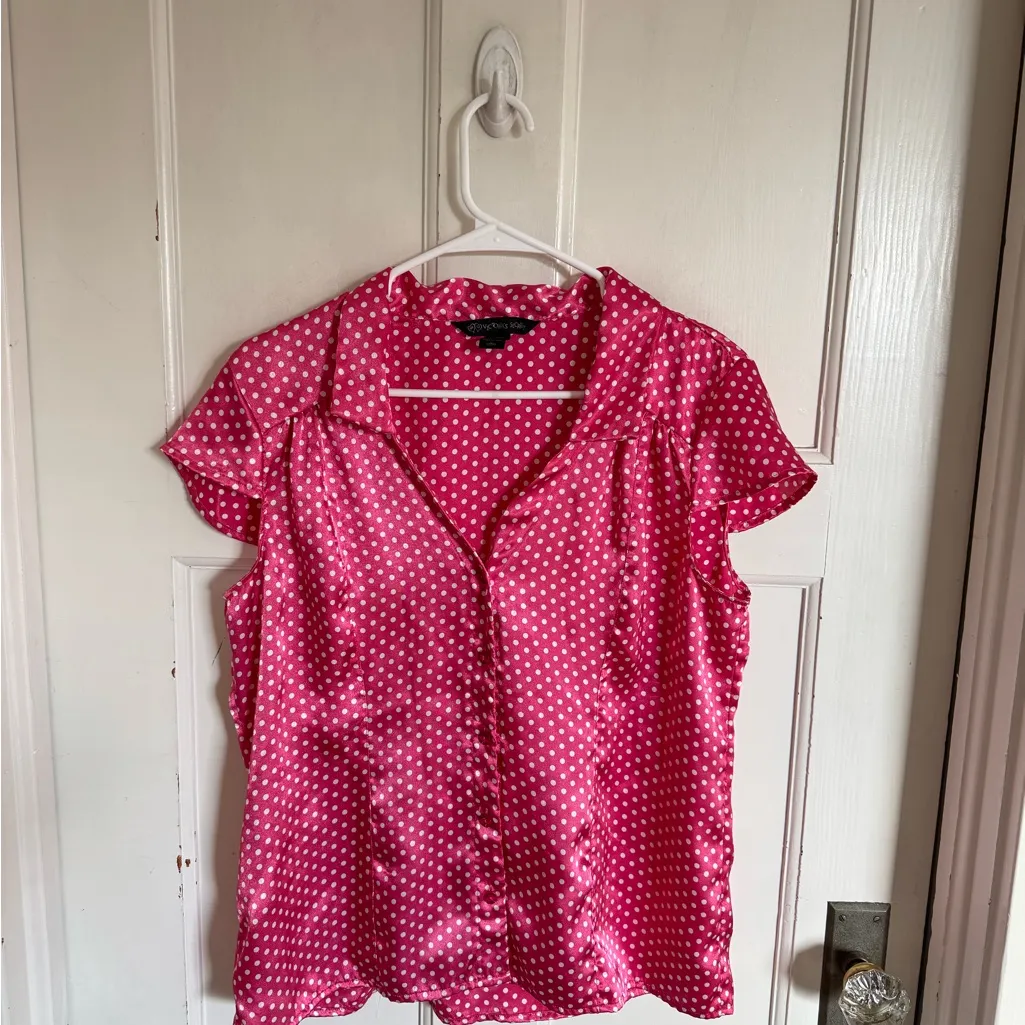 Victoria’s Secret pink satin polka dot pajama set size large - Image 3