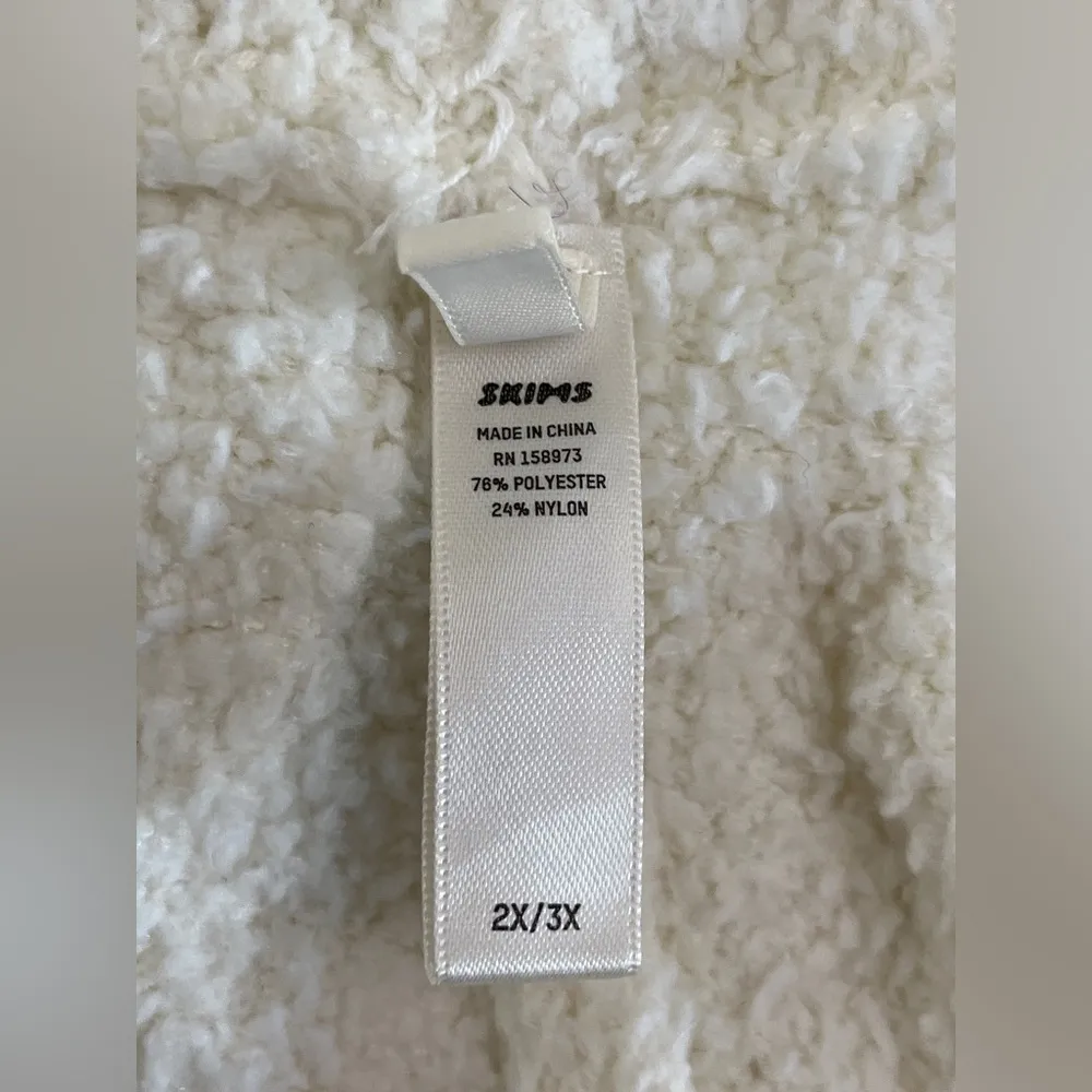 SKIMS Cozy Knit Pants Women’s Size 2X/3X Cream Wide Leg Fleece Loungewear VGUC - Image 3