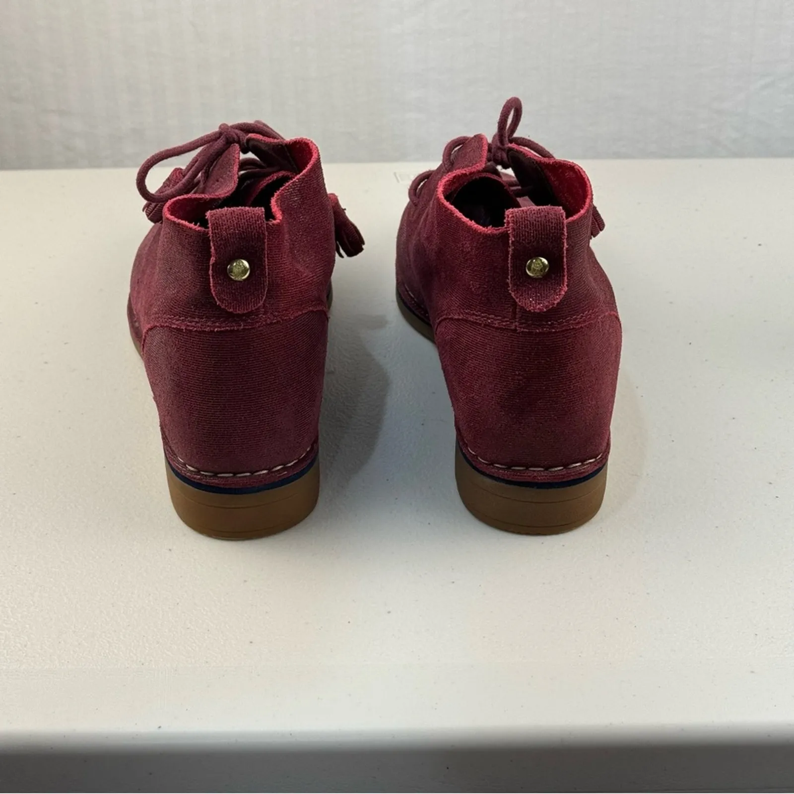 Hush Puppies Cyra Catelyn Burgundy Sparkle Suede Ankle Bootie Women’s 10 EUR 42 - Image 3