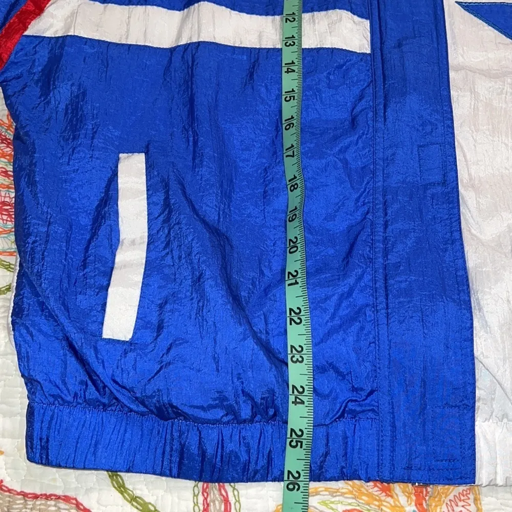 Vintage Bocoo womens large windbreaker patriotic USA stars and striped zip close Blue - Image 5