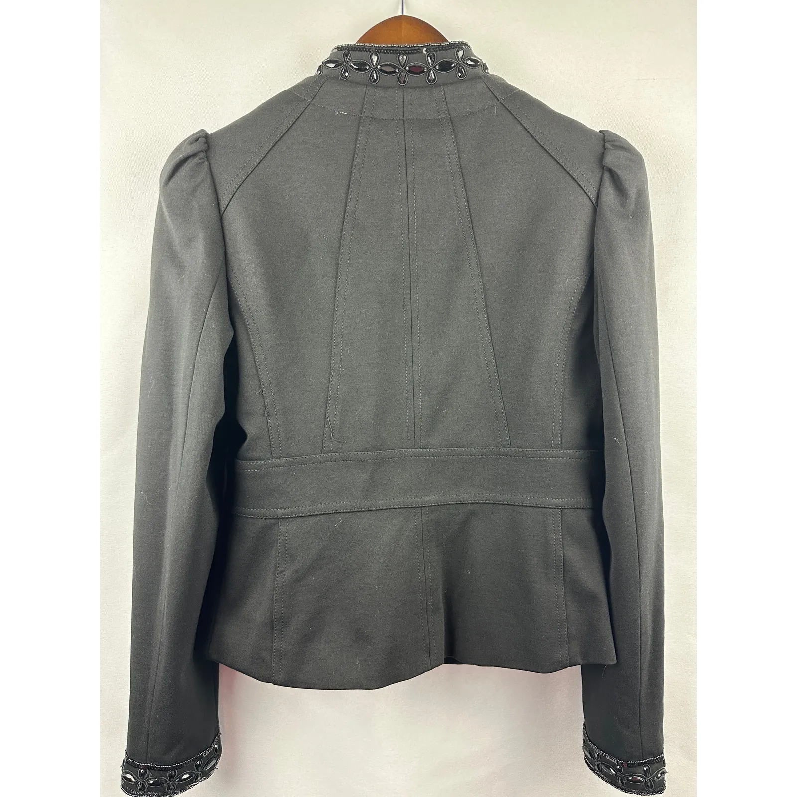 Women’s INC Black Embellished Tailored Jacket Size Small - Image 3