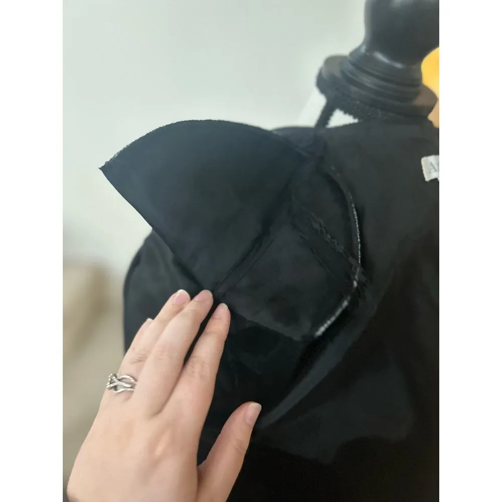 Vintage Ann Taylor Black Crushed Velvet Long Line Cardigan - Image 5