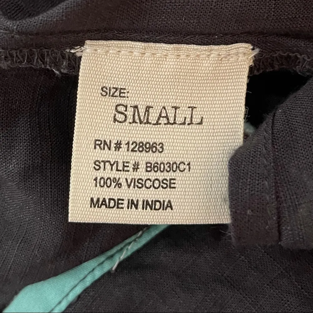 Ban Jara Black Embroidered Short Kimono Size Small - Image 6